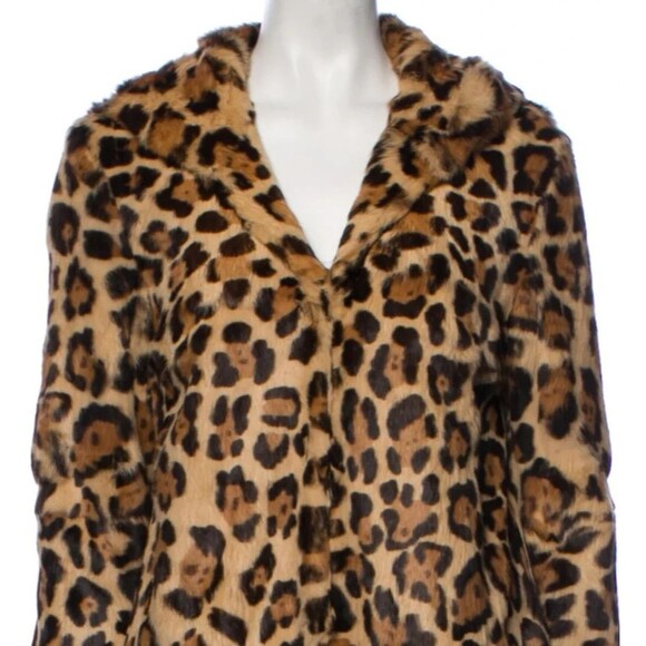 DESIGNER RTA ANIMAL PRINT RABBIT FUR HOODED LONG SLEEVE MIDI LENGTH SIZE XSMALL - Picture 12 of 16